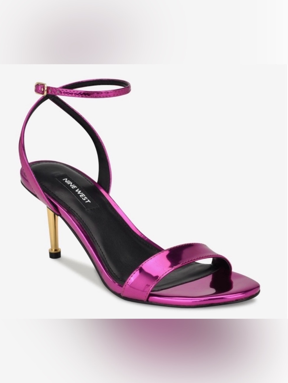 Nine West Metallic Fuchsia Ankle-Strap Heels